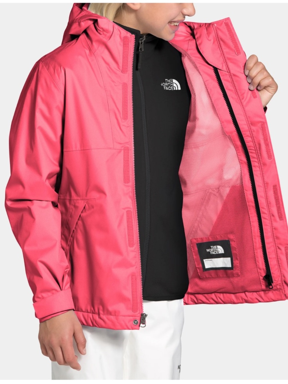 The North Face Mountain View Triclimate Youth Pink Hooded Jacket - Picture 3 of 9